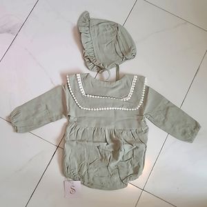 ⚡️BOGO 50% Off⚡️ Baby girl cute romper with bonnet